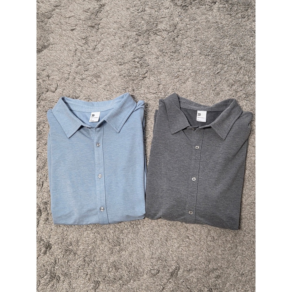 Lot of 2 ALL IN MOTION button up shirts long sleeve Men's size XXL Stretch